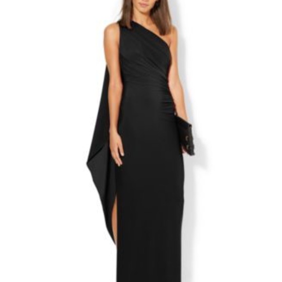 ralph lauren one shoulder gown
